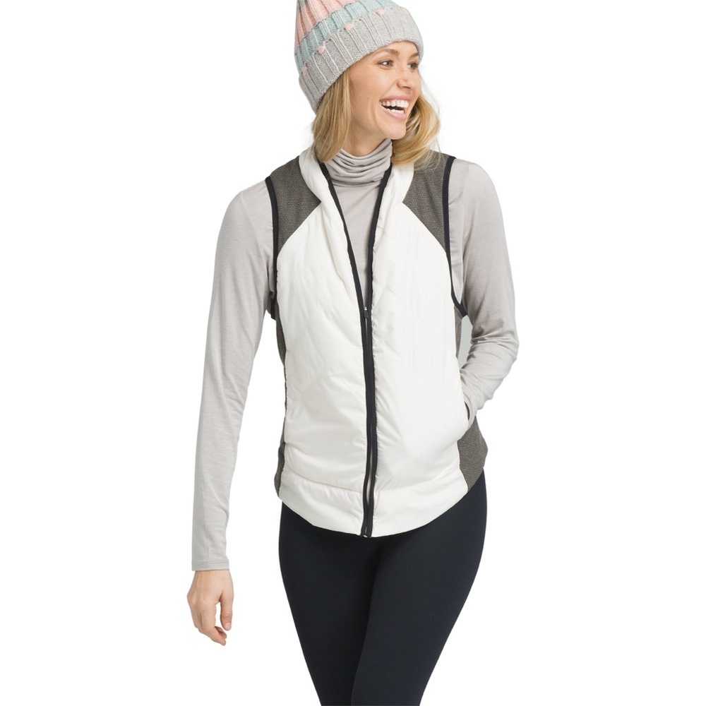 prAna Polar Breeze Full Zip Vest in White